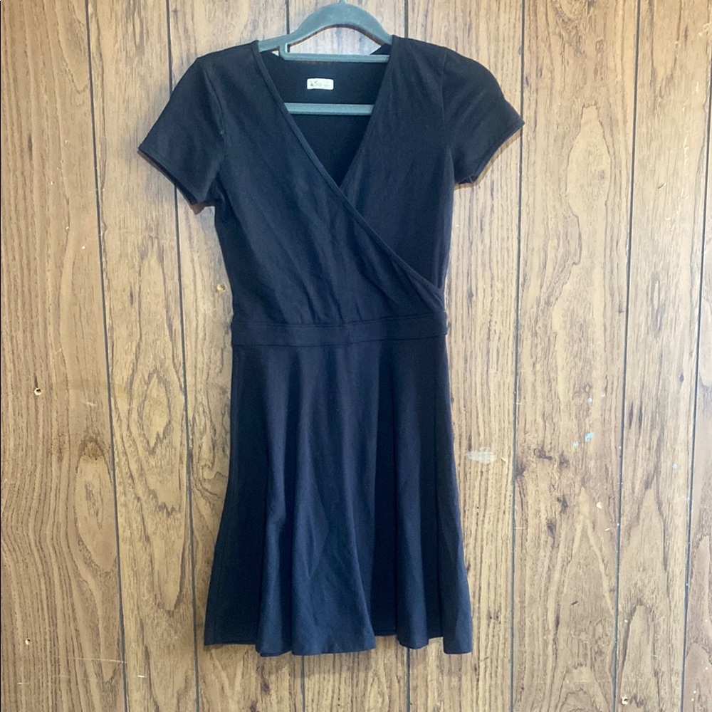 Hollister Black Wrap V-Neck Mini Dress